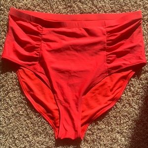 🌟 Forever 21+ Red High Waisted Swim Bottoms